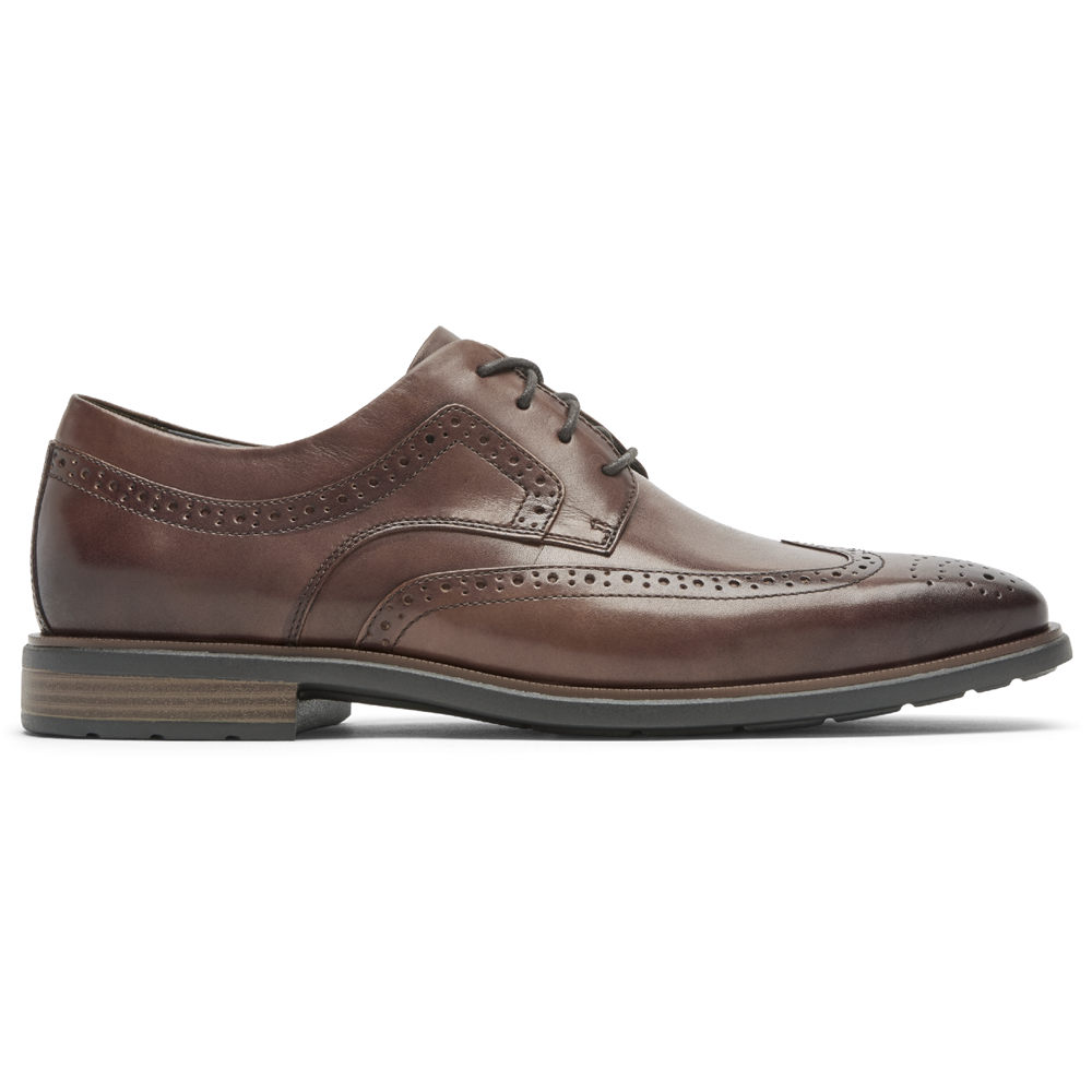 Zapatos De Vestir Rockport Hombre Mexico - Dres Sports Business 2 Wingtip Marrom - YDXEQ7468